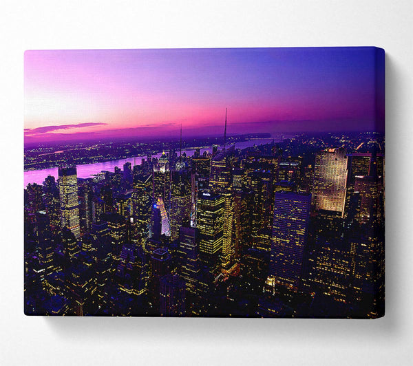  A Canvas Print of Twilight In New York City Canvas Print