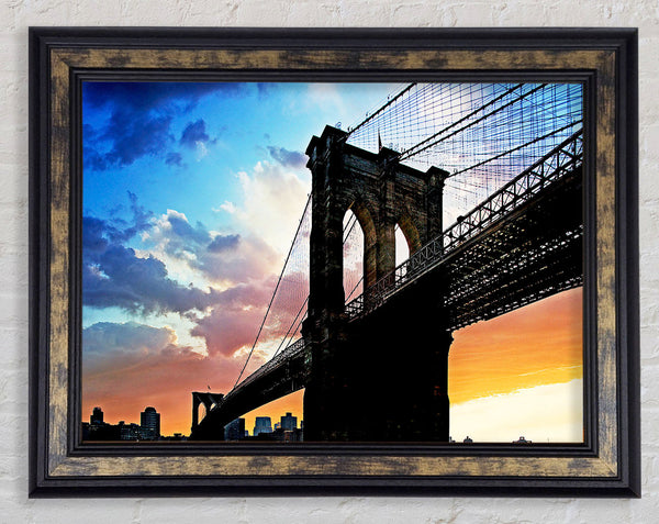 Under Brooklyn Bridge Sunlight Framed Print