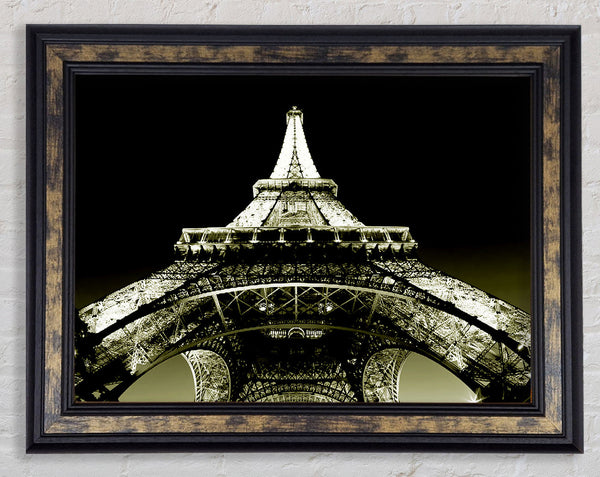 Under The Eiffel Tower Sepia Framed Print