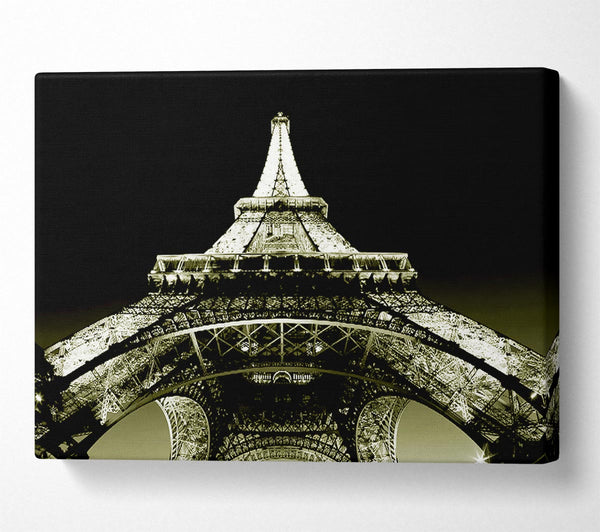  A Canvas Print of Under The Eiffel Tower Sepia Canvas Print