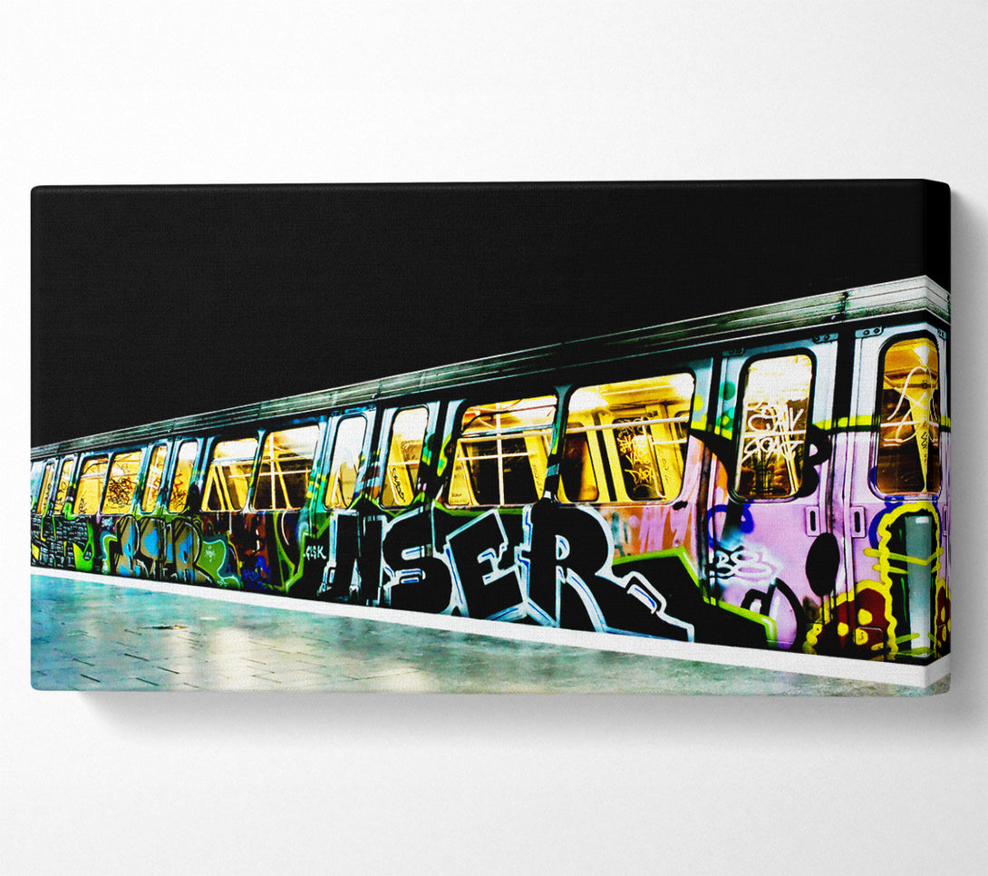  A Canvas Print of Underground Graffiti Tube Canvas Print
