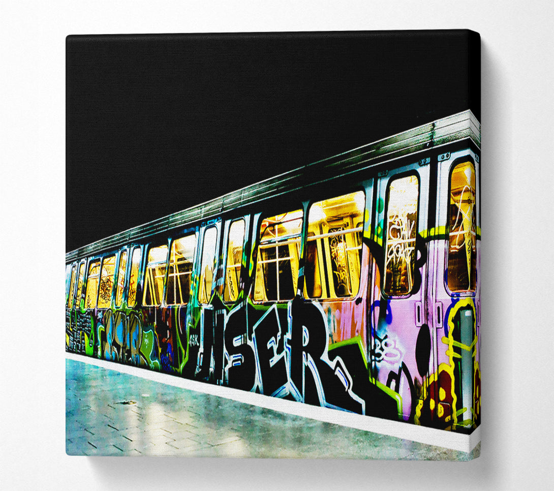  A Canvas Print of Underground Graffiti Tube Canvas Print