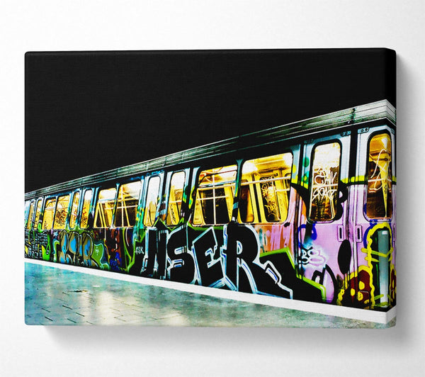  A Canvas Print of Underground Graffiti Tube Canvas Print