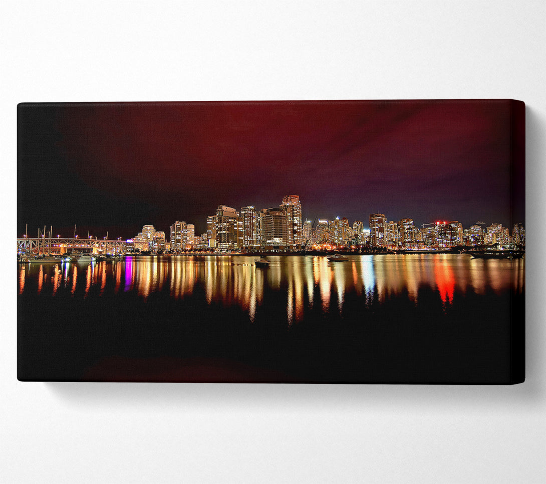  A Canvas Print of Vancouver City Nights Canvas Wall Art