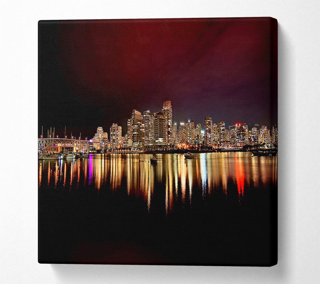  A Canvas Print of Vancouver City Nights Canvas Wall Art
