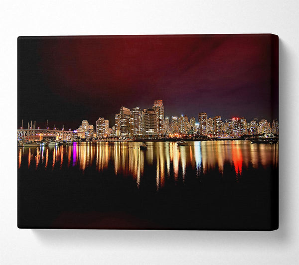  A Canvas Print of Vancouver City Nights Canvas Wall Art
