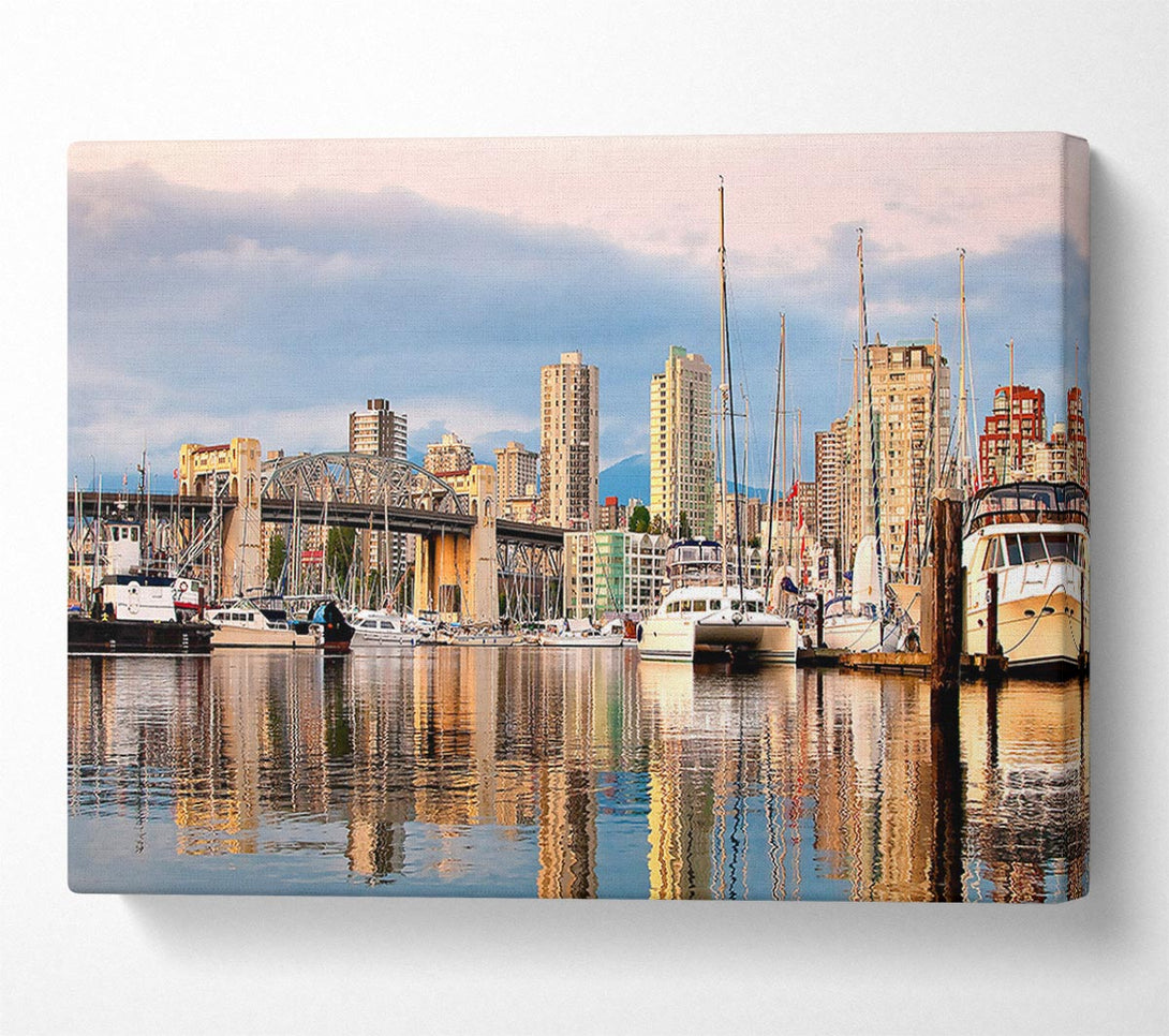  A Canvas Print of Vancouver Harbour Canvas Wall Art