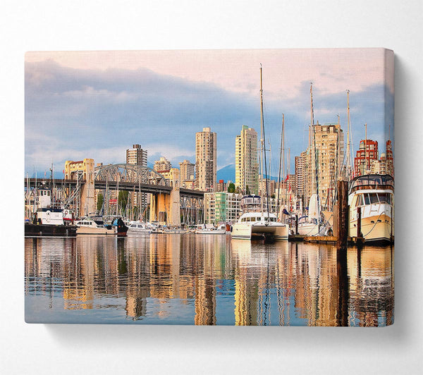  A Canvas Print of Vancouver Harbour Canvas Wall Art