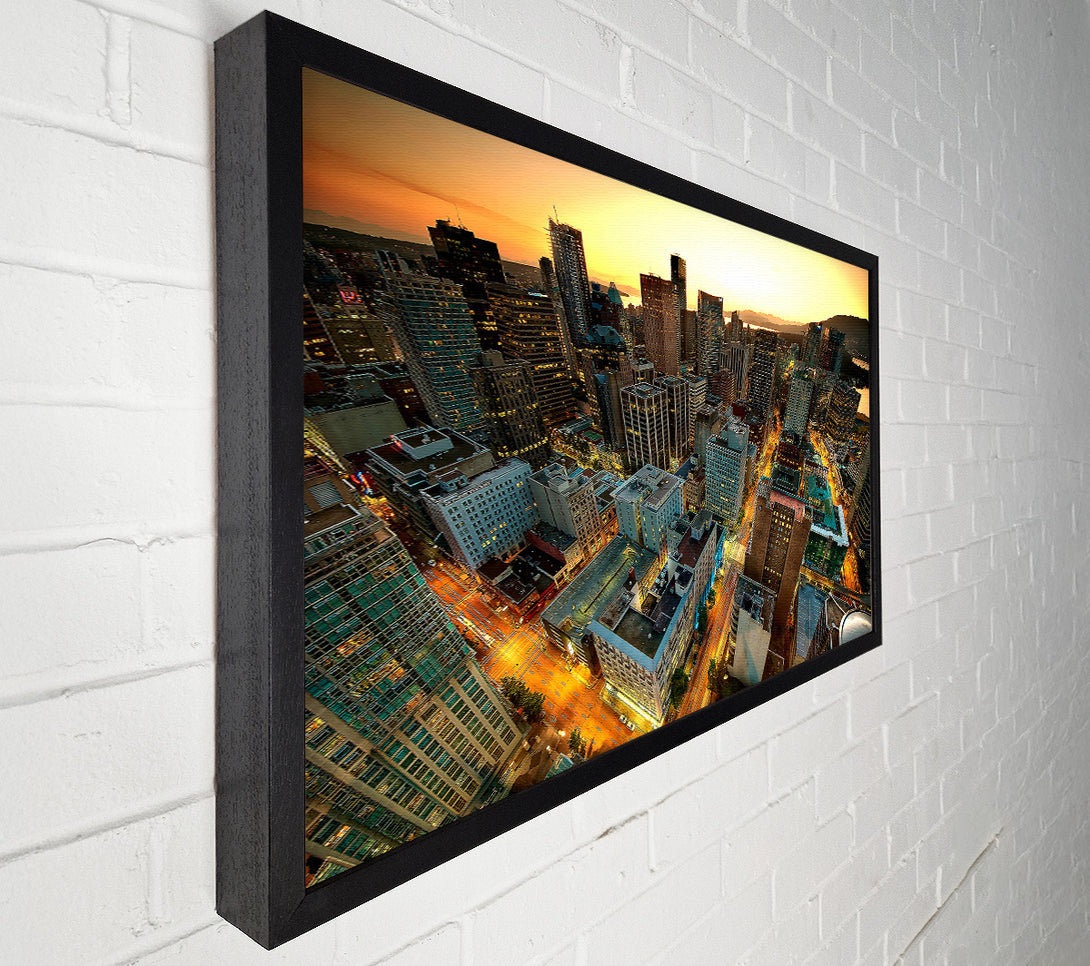  A Canvas Print of Vancouver Sunset Canada Canvas Wall Art