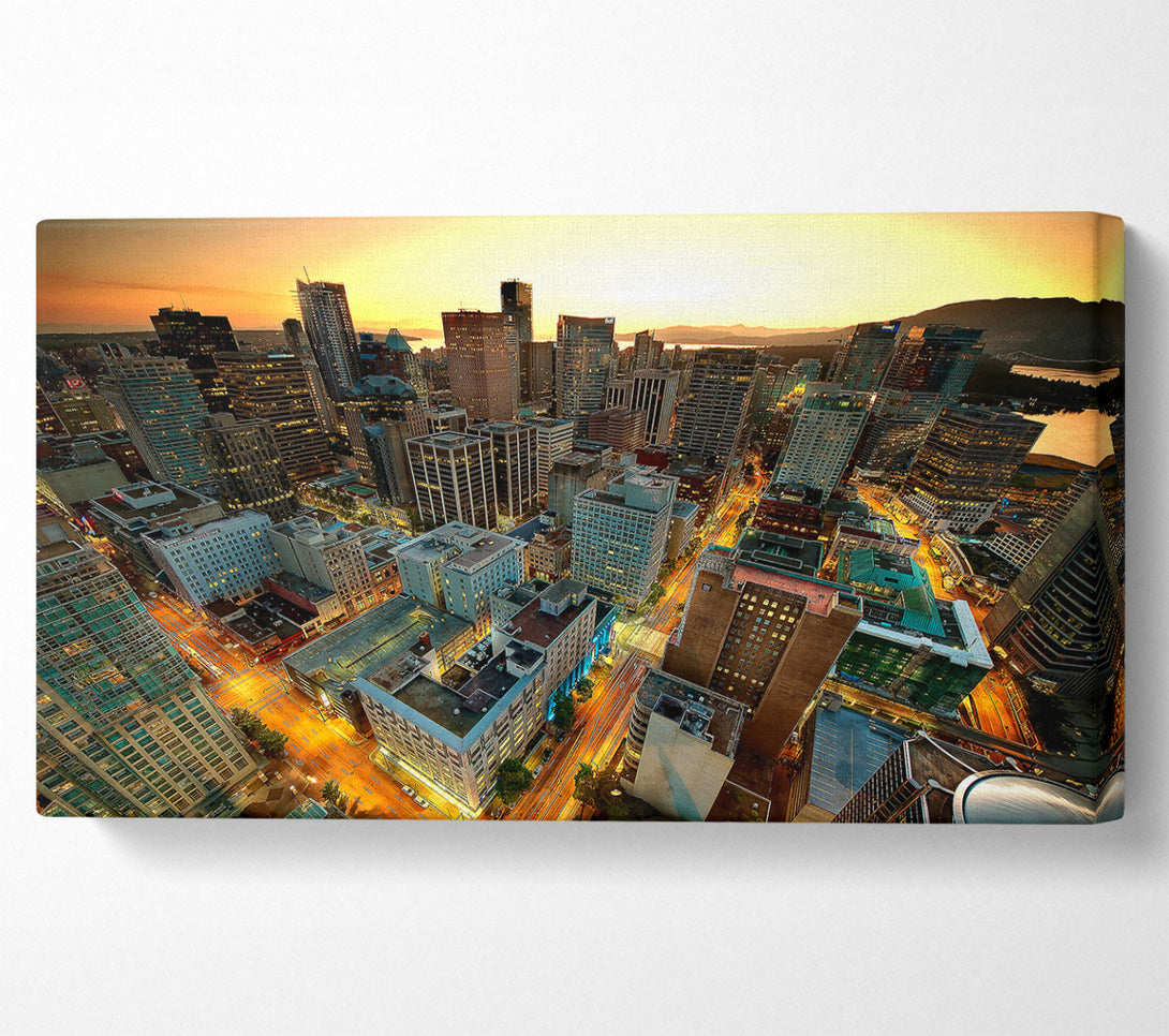  A Canvas Print of Vancouver Sunset Canada Canvas Wall Art