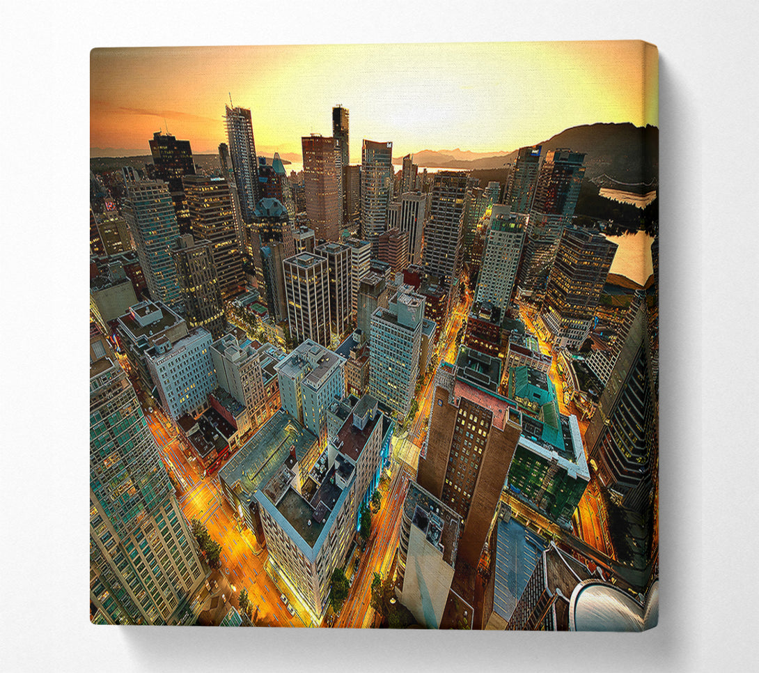  A Canvas Print of Vancouver Sunset Canada Canvas Wall Art