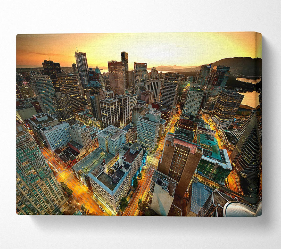  A Canvas Print of Vancouver Sunset Canada Canvas Wall Art