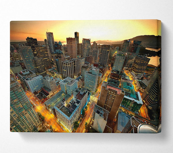  A Canvas Print of Vancouver Sunset Canada Canvas Wall Art