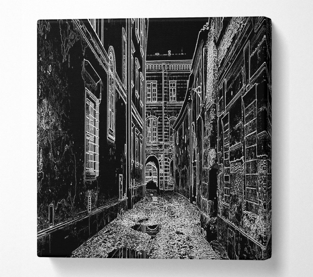  A Canvas Print of Venice City Streets Psychedelic Canvas Print