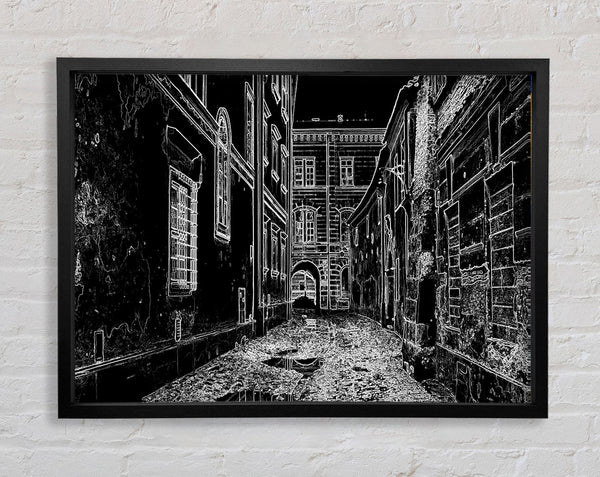 Venice City Streets Psychedelic Framed Print