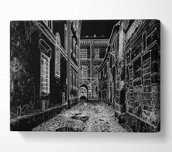  A Canvas Print of Venice City Streets Psychedelic Canvas Print