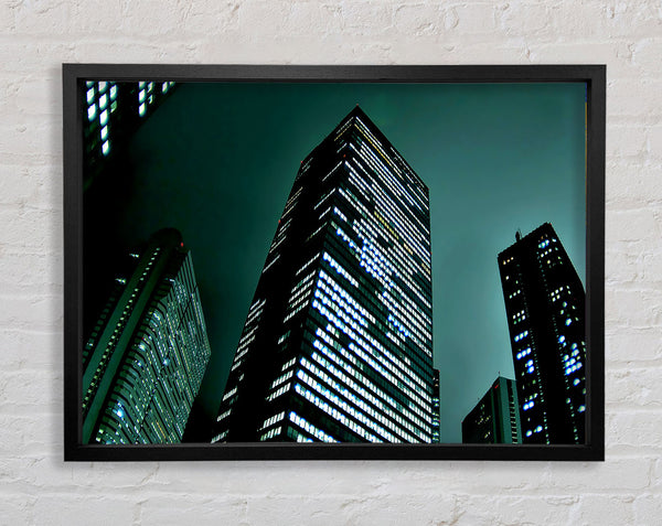 Vertical Green Nights Framed Print
