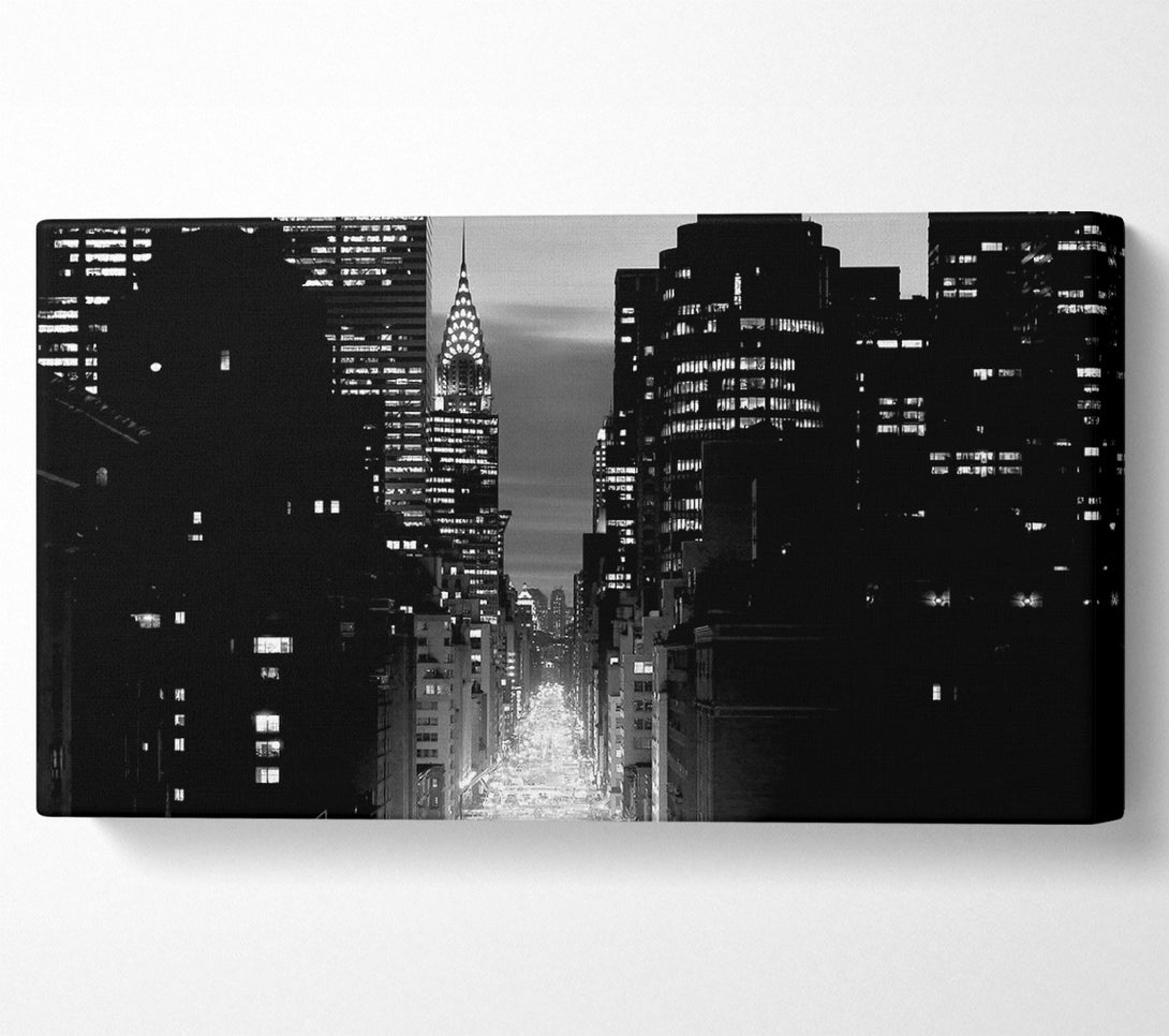  A Canvas Print of View Down 5Th Avenue New York B n W Canvas Print