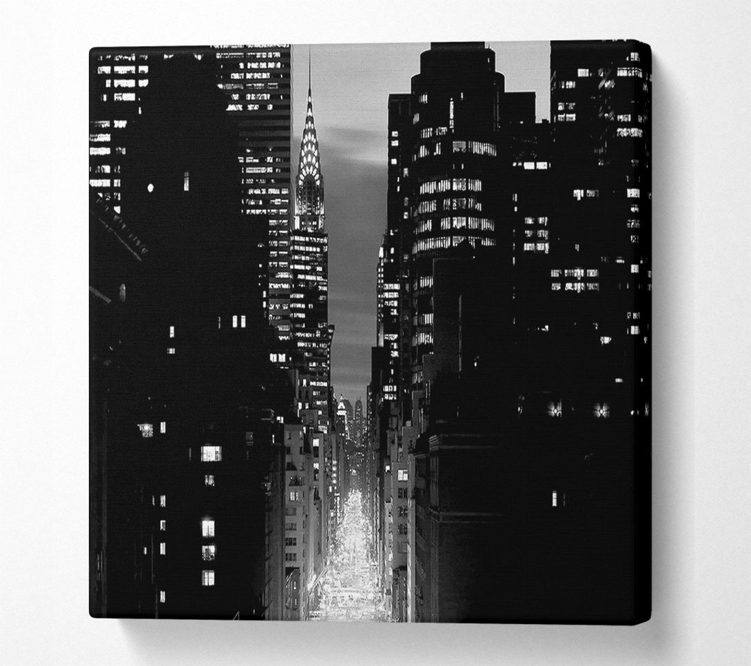  A Canvas Print of View Down 5Th Avenue New York B n W Canvas Print