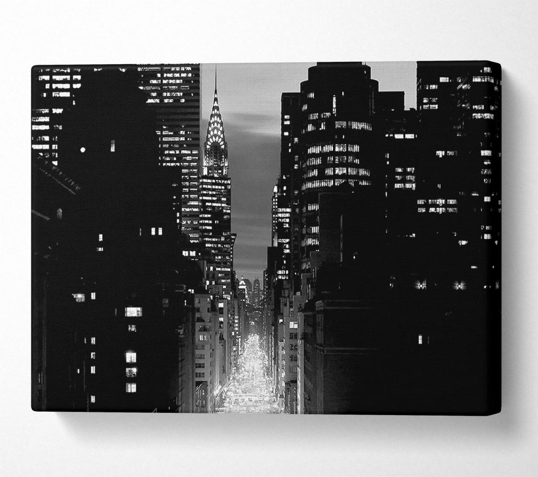  A Canvas Print of View Down 5Th Avenue New York B n W Canvas Print