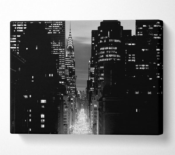  A Canvas Print of View Down 5Th Avenue New York B n W Canvas Print