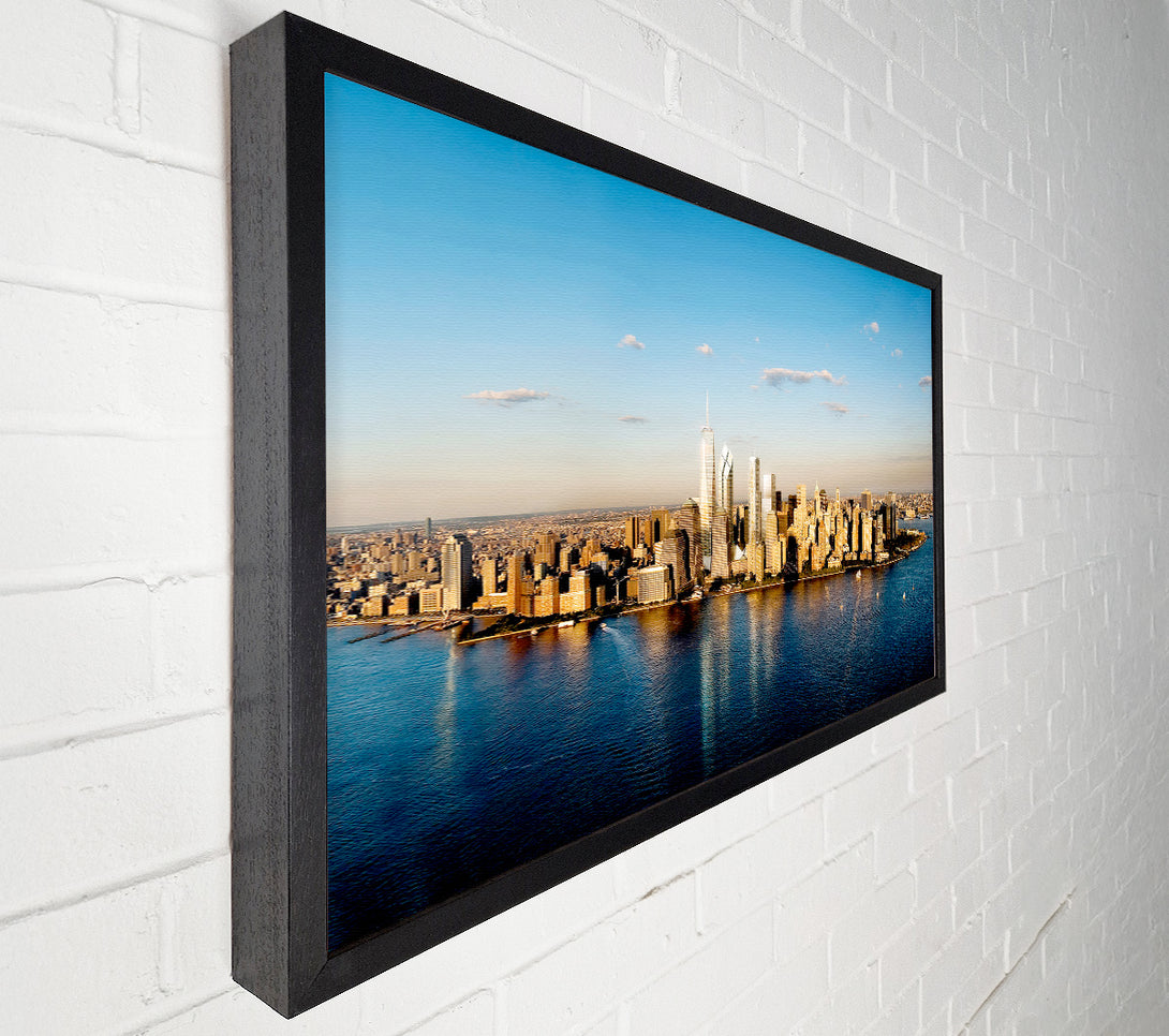  A Canvas Print of View Of New York In Golden Sunlight Canvas Art
