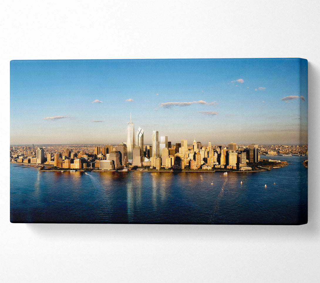  A Canvas Print of View Of New York In Golden Sunlight Canvas Art