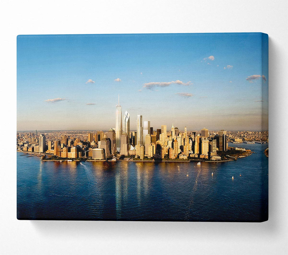  A Canvas Print of View Of New York In Golden Sunlight Canvas Art