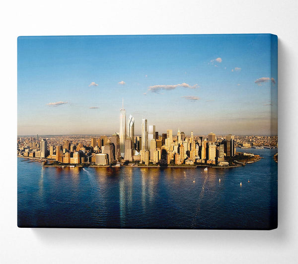  A Canvas Print of View Of New York In Golden Sunlight Canvas Art