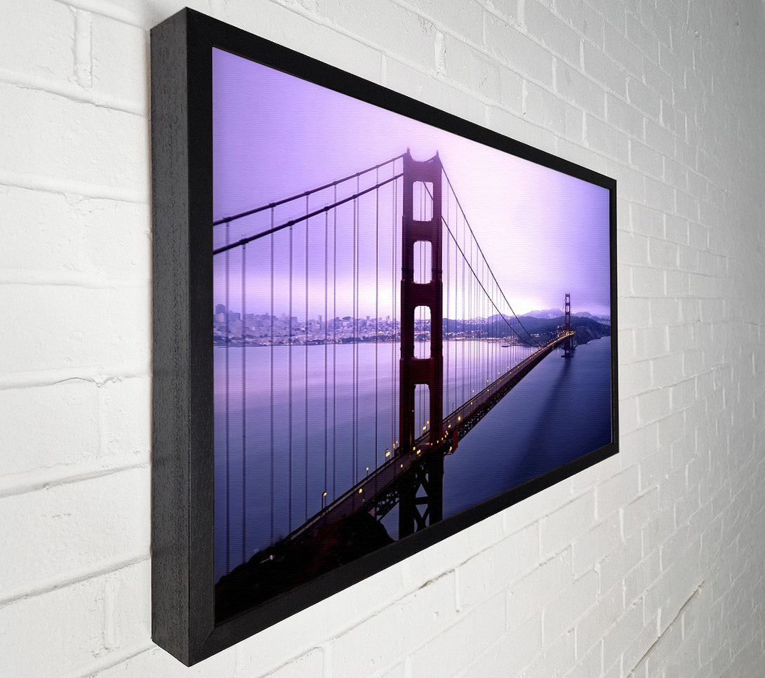  A Canvas Print of Violet Hour And Fog Surround The Golden Gate Canvas Print