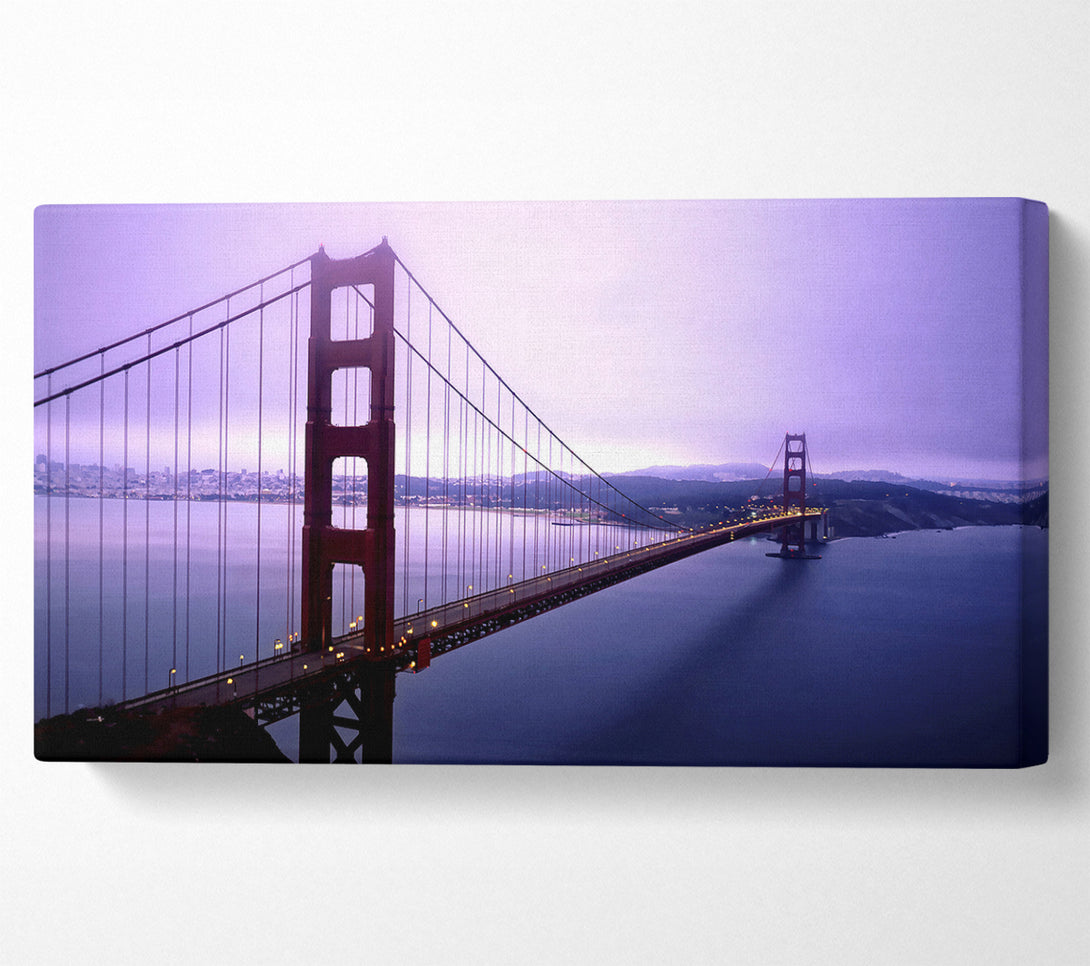  A Canvas Print of Violet Hour And Fog Surround The Golden Gate Canvas Print