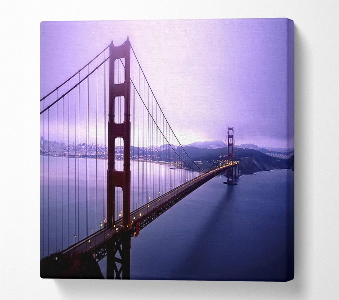  A Canvas Print of Violet Hour And Fog Surround The Golden Gate Canvas Print