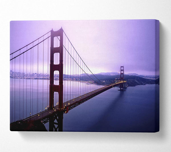  A Canvas Print of Violet Hour And Fog Surround The Golden Gate Canvas Print