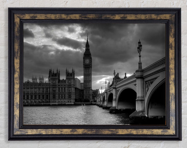 Westminster Black And White Framed Print
