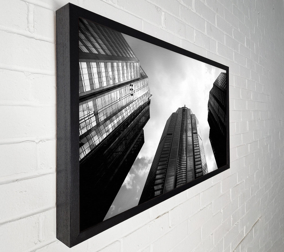  A Canvas Print of Window Cleaning Skyscrapers B n W Canvas Wall Art