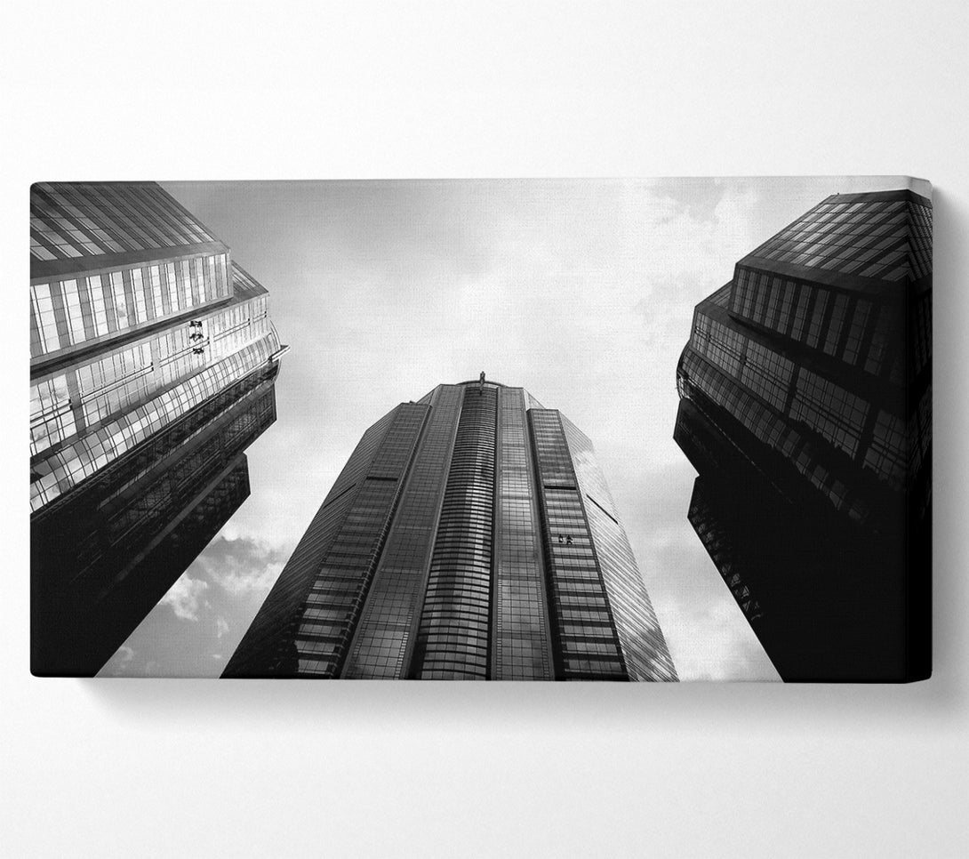  A Canvas Print of Window Cleaning Skyscrapers B n W Canvas Wall Art