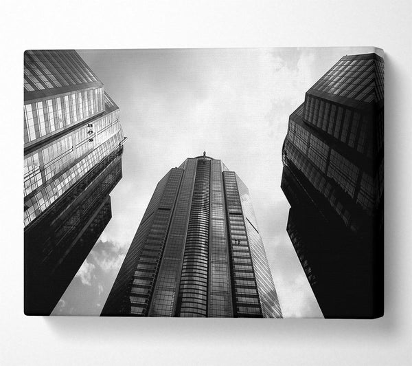  A Canvas Print of Window Cleaning Skyscrapers B n W Canvas Wall Art