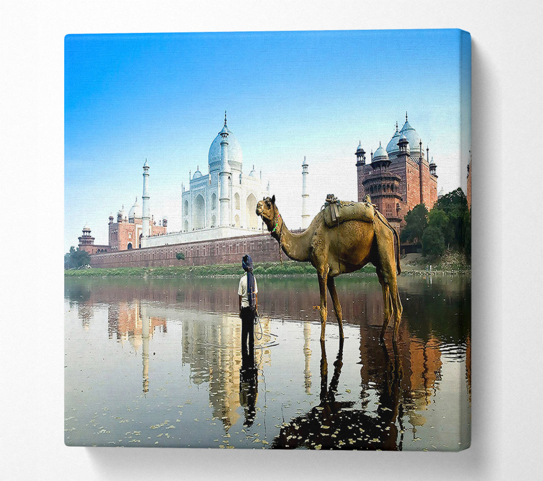 A Canvas Print of Yamuna River Agra India Canvas Print