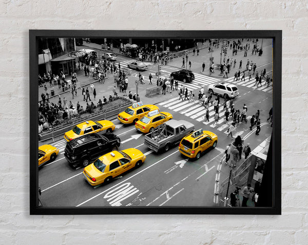 Yellow Cabs New York City Framed Print