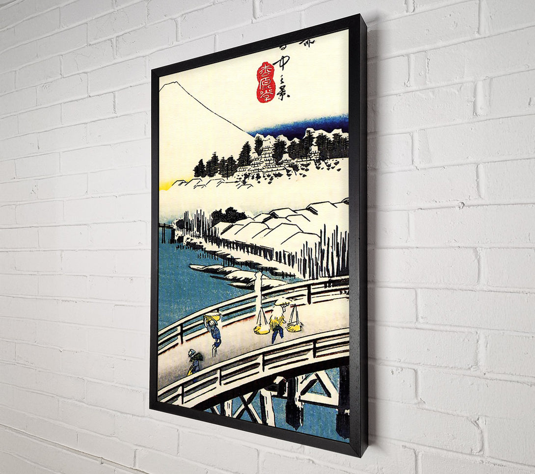  A Canvas Print of Hiroshige A Bridge In The Snow Canvas Art
