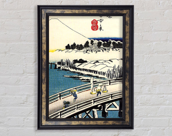 Hiroshige A Bridge In The Snow Framed Print