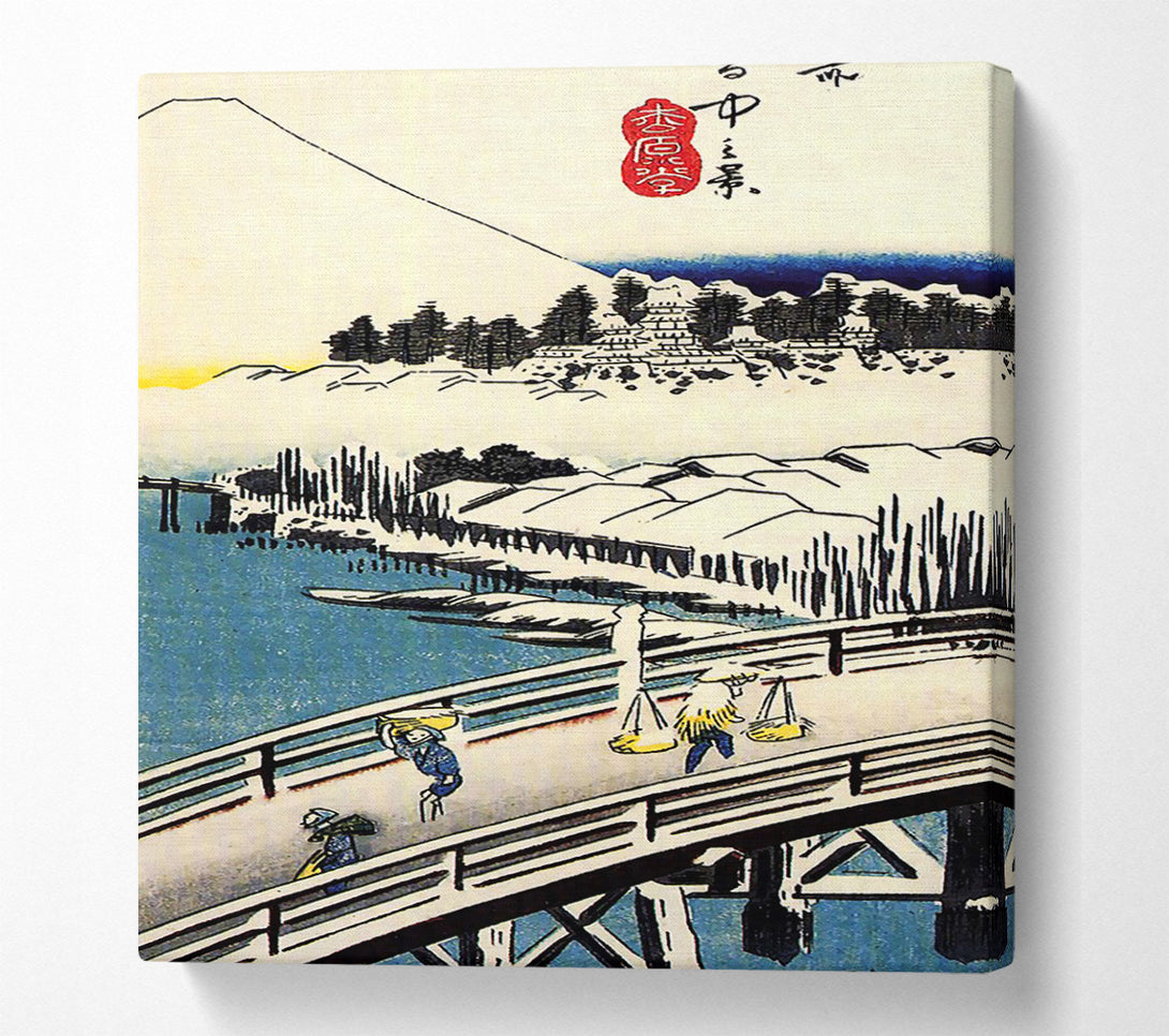  A Canvas Print of Hiroshige A Bridge In The Snow Canvas Art