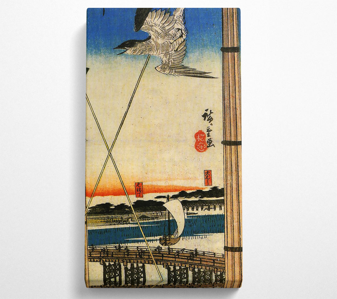  A Canvas Print of Hiroshige A Cuckoo Flying Past Masts Canvas Wall Art