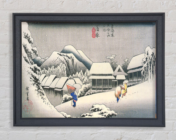 Hiroshige A Village In The Snow Framed Print