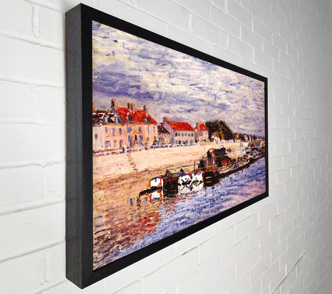  A Canvas Print of Sisley Barges On The Loing Canvas Print