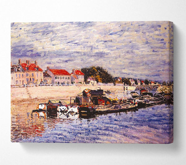  A Canvas Print of Sisley Barges On The Loing Canvas Print