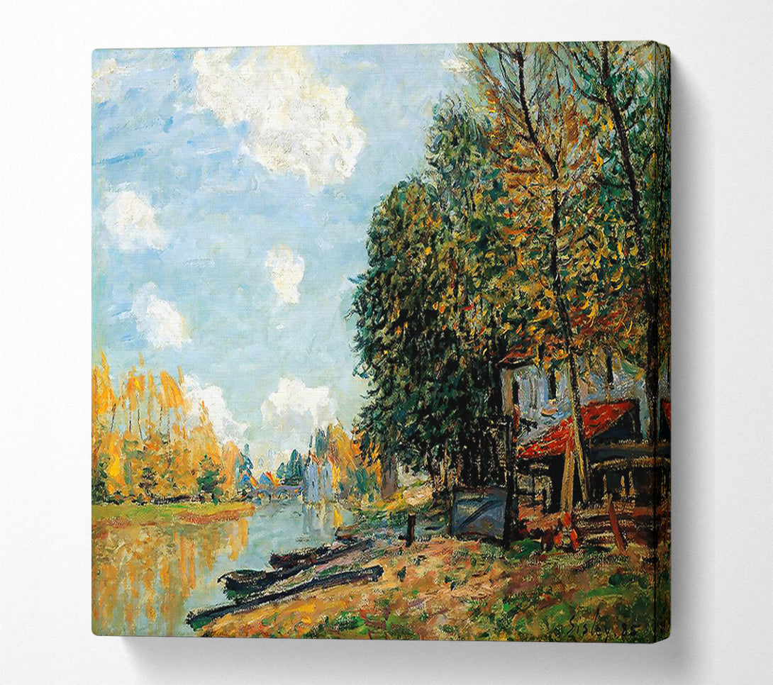  A Canvas Print of Sisley Moret On The Banks Of The River Loing Canvas Art
