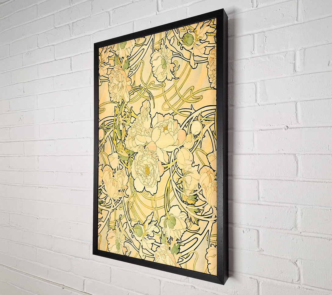  A Canvas Print of Alphonse Mucha Peonies Canvas Art