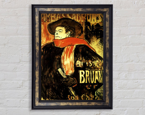 Toulouse Lautrec Aristide Bruant Study 2 Framed Print