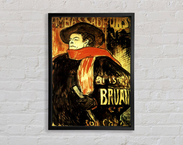 Toulouse Lautrec Aristide Bruant Study 2 Framed Print